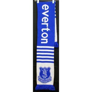 Everton FC Blue White UK Football Scarf Sports Soccer Fan Apparel Stripes Fringe